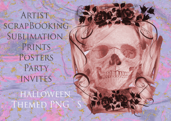 15 New Design Skulls Frames and Florals for Halloween Creations
