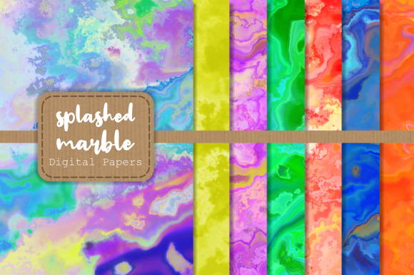 Artistic Splashed Marble Digital Papers: A Versatile Design Asset for Creative Professionals