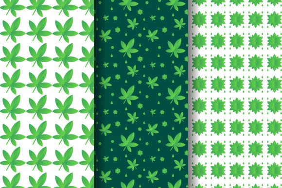 Cannabis Leaf Pattern Gradient Green