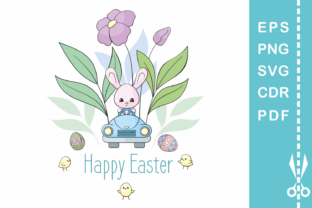 Easter Design with Bunny in the Car 2: A Versatile and Creative Resource for Decorative Projects