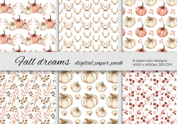 Fall Dreams Digital Papers - 6 Patterns: A Versatile Resource for Creative Projects
