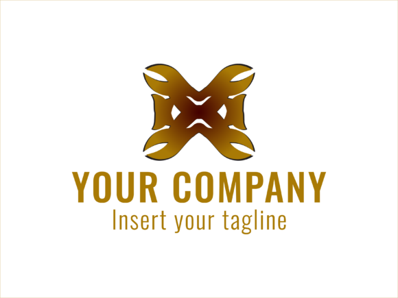 Logo Gold Cross Crab Icon Design