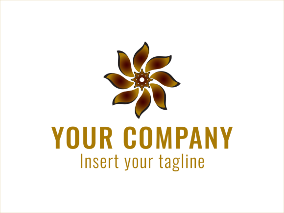 Logo Gold Fan Rotating Icon Design