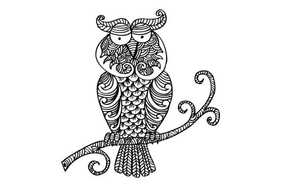 Owl Sitting on Branch Decorative Ornament