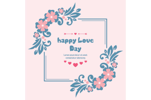 Romantic Frame for Happy Love Day Card: A Thoughtful Design Choice