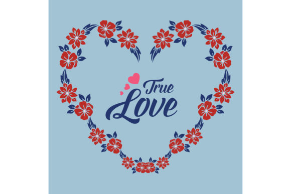 Seamless True Love Greeting Card Design