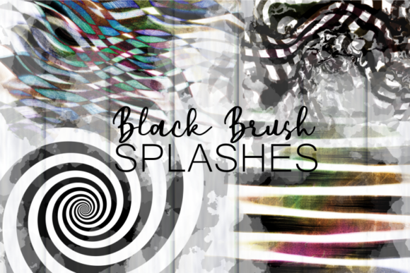 Shabby Chic Black Brush Stroke Splashes: A Versatile Decorative Asset for Creative Projects
