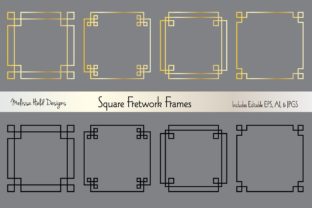 Silver Gold Square Fretwork Frames: A Versatile Design Element for Creatives