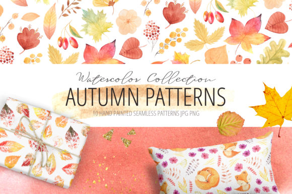 Watercolor Autumn Patterns Set: A Versatile Design Resource for Fall Creations