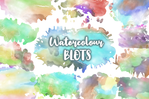 Watercolor Ink Blots Splashes: A Versatile Decorative Clipart Set for Scrapbooking and Collage Making